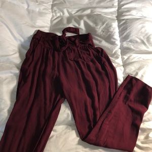 Burgundy Plaza Pants